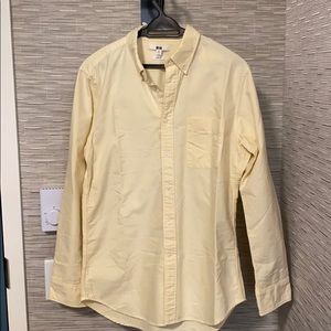 Uniqlo, pale yellow, slim fit, cotton Button up